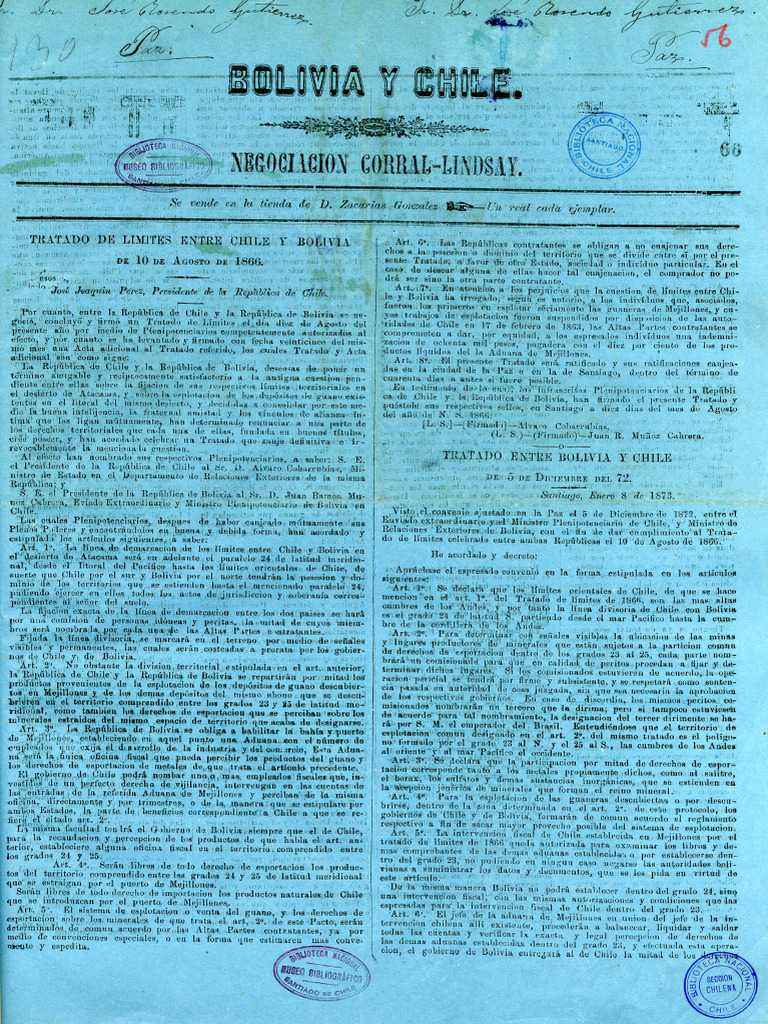 Tratado Limitrofe de 1866 | PDF