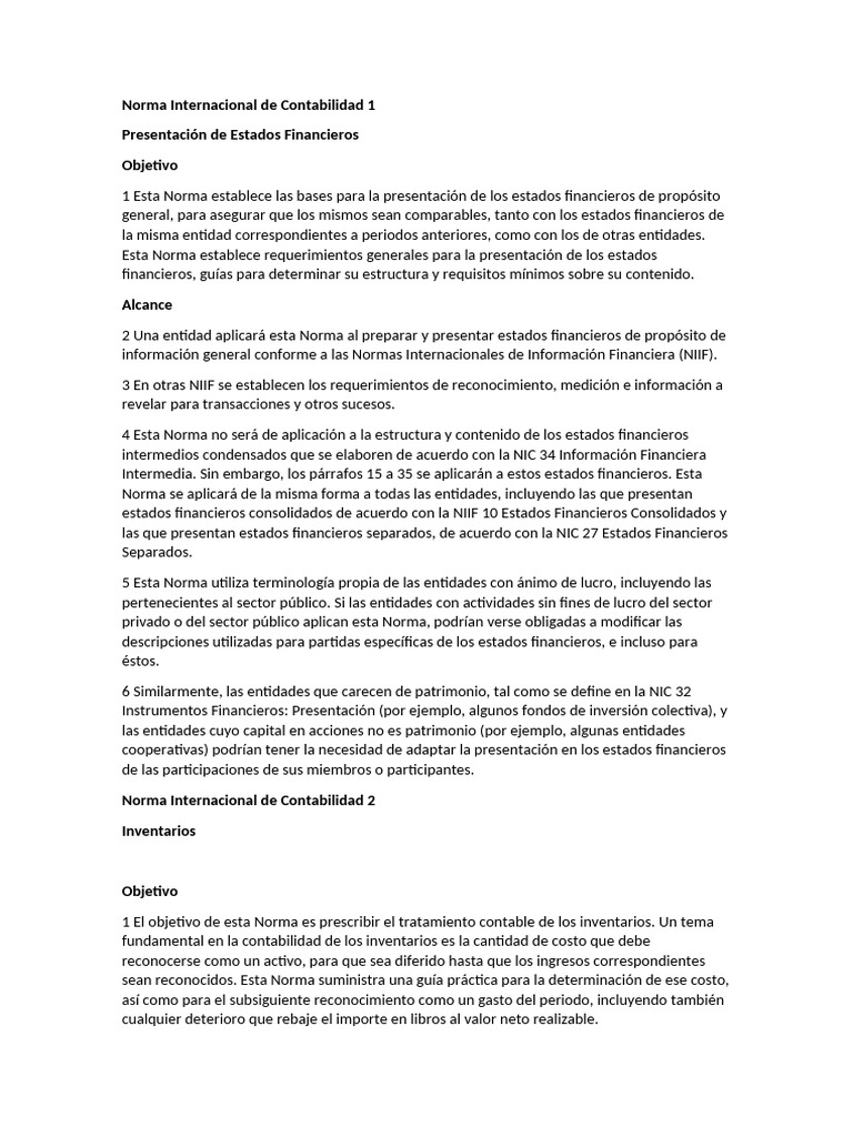 Norma Internacional de Contabilidad 1-8 | PDF | normas internacionales ...