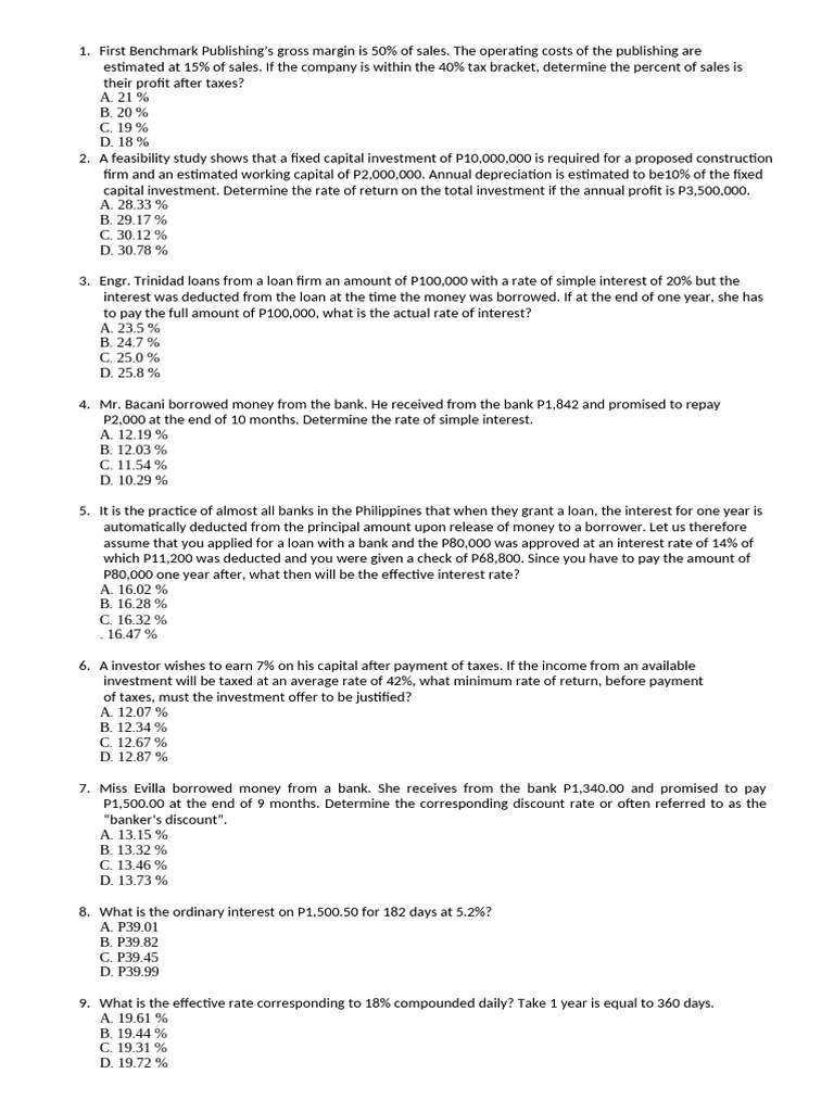 Financial Problem Solving and Analysis | PDF | Depreciation | Interest