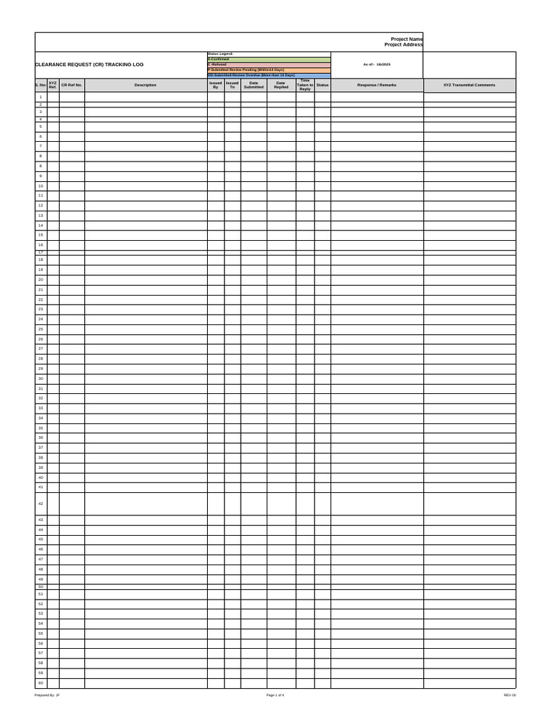 Clearance Request Tracking Log | PDF