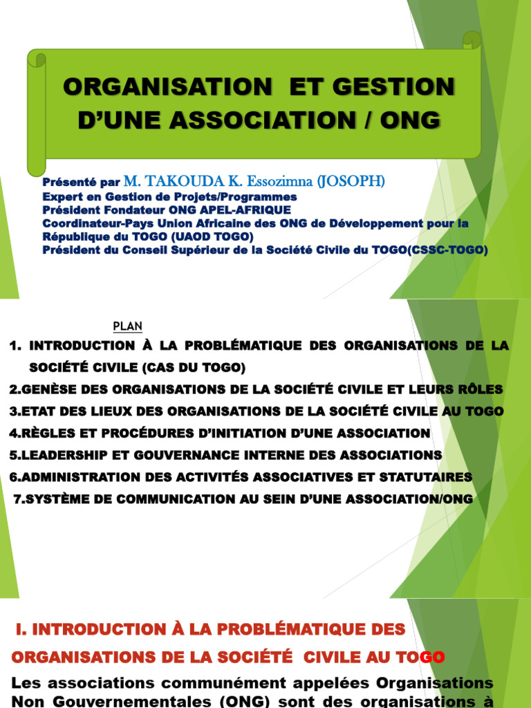 Gestion des ONG au Togo par Takouda | PDF | Direction | Gouvernance