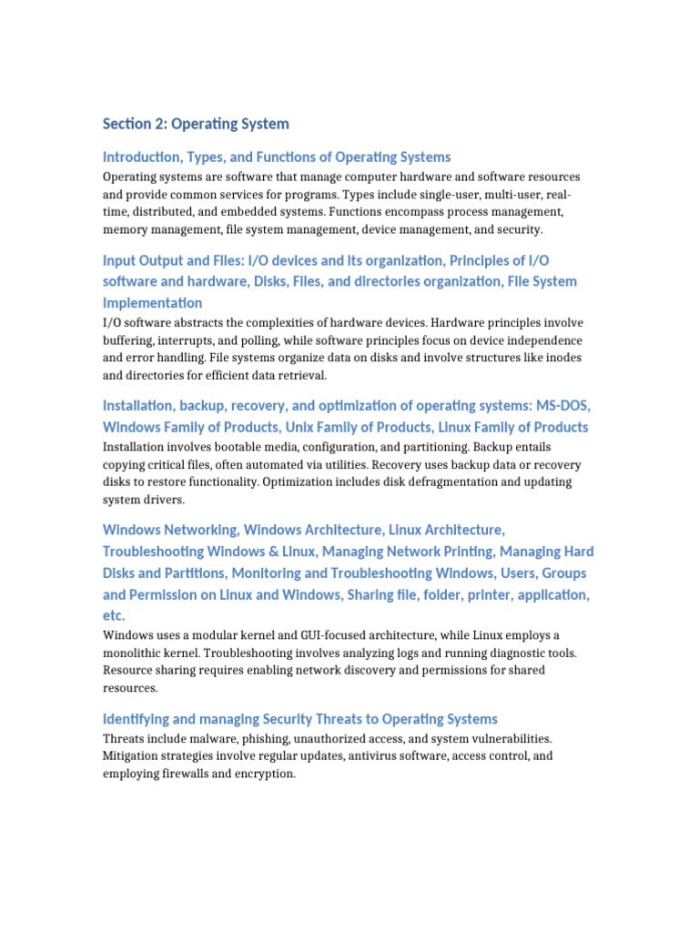 Operating Systems and Networking Overview | PDF | Computer Network ...