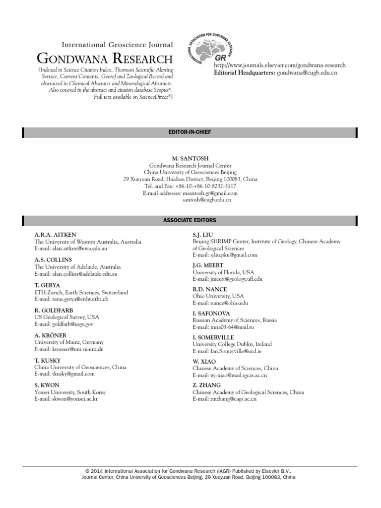 International Geoscience Contributors List | PDF | Scholarly ...