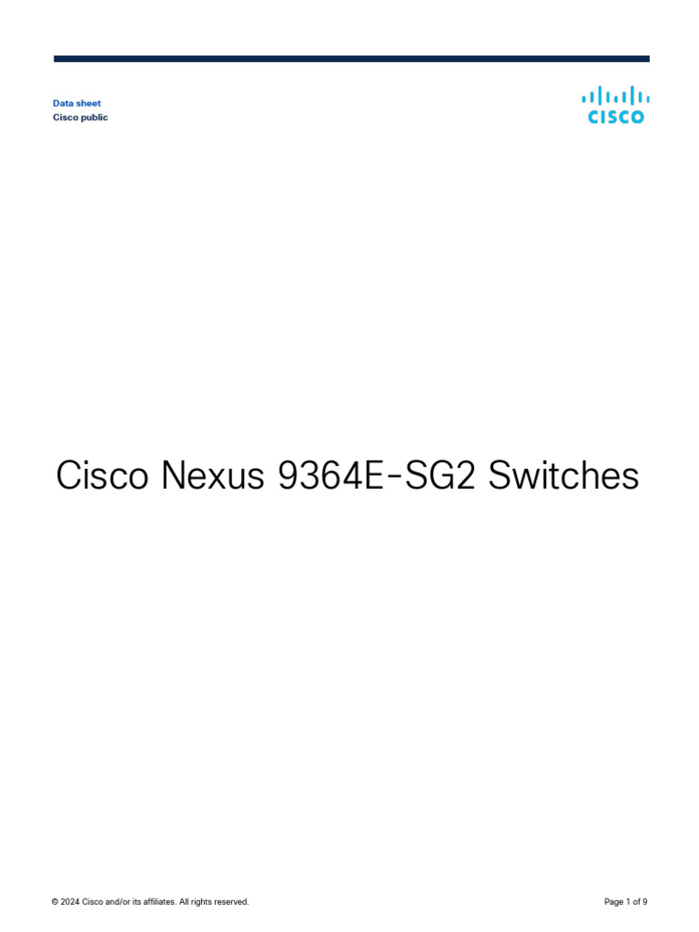 Cisco Nexus 9364E-SG2 Switch Overview | PDF | Network Congestion ...