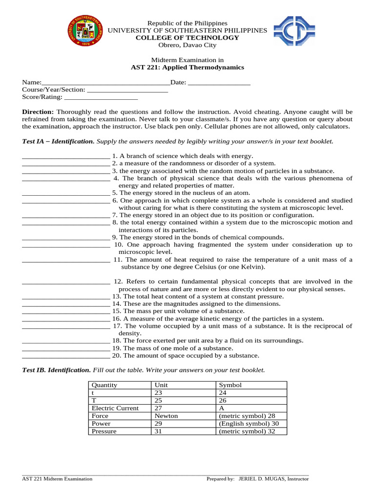 AST 221 Midterm Exam Overview | PDF | Gases | Pressure