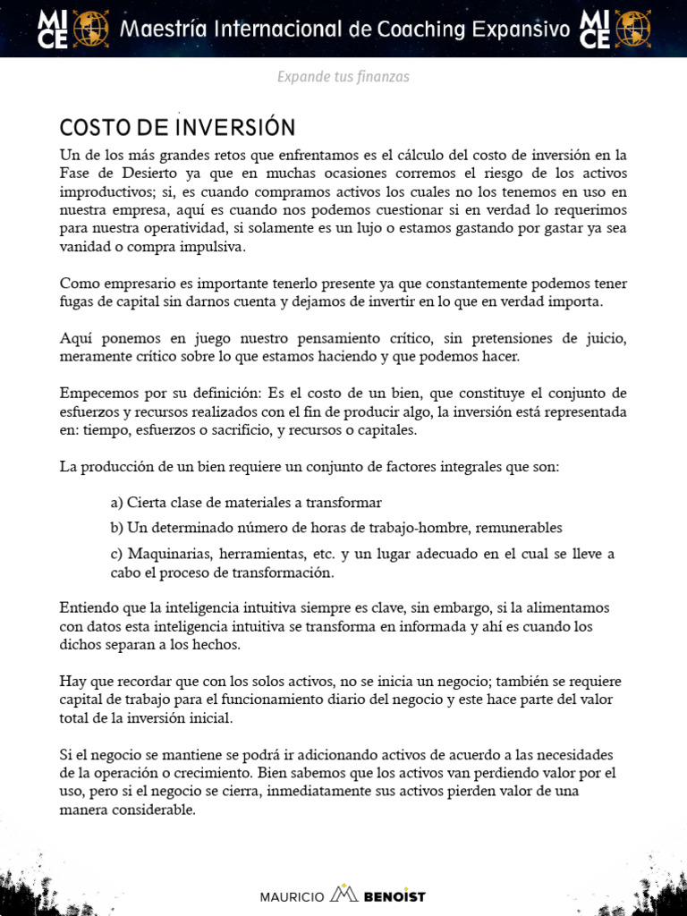 Cálculo de Inversión Inicial Empresarial | PDF | Inversiones | Business