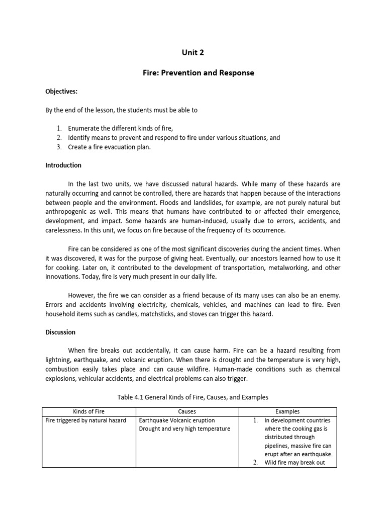 Unit 2 Fire and Fire Safety | PDF | Fires | Combustion