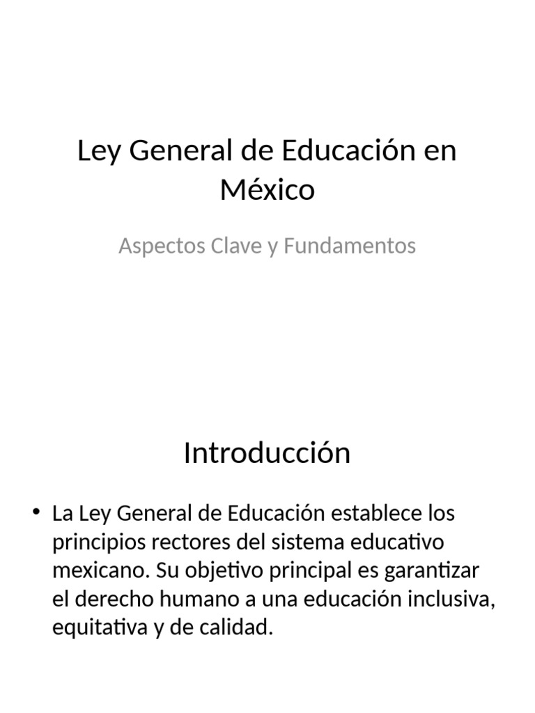 Ley General de Educacion | PDF