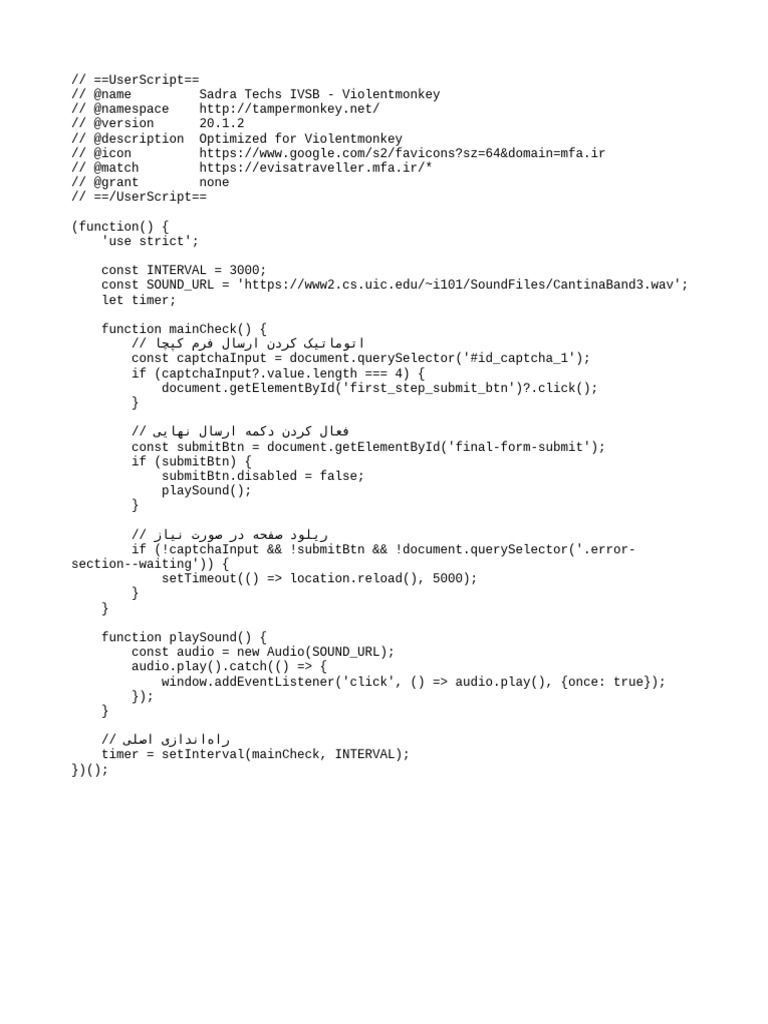 Violentmonkey Script for Captcha Automation | PDF