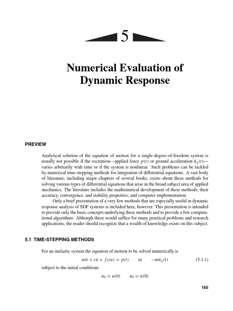 Numerical Methods for Dynamic Response Analysis | PDF | Numerical ...