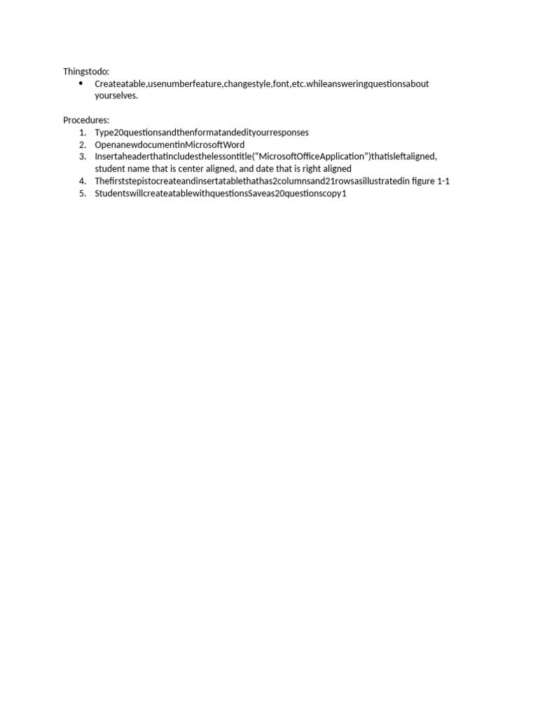 Creating a Personal Profile in Word | PDF