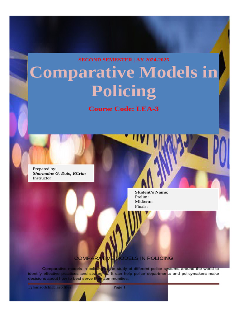 Comparative Models in Policing Overview | PDF | Human Trafficking ...