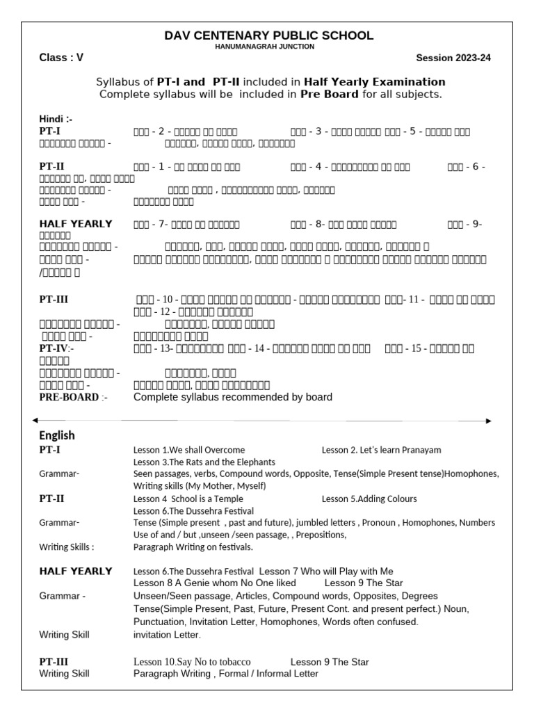 Class 5 | PDF