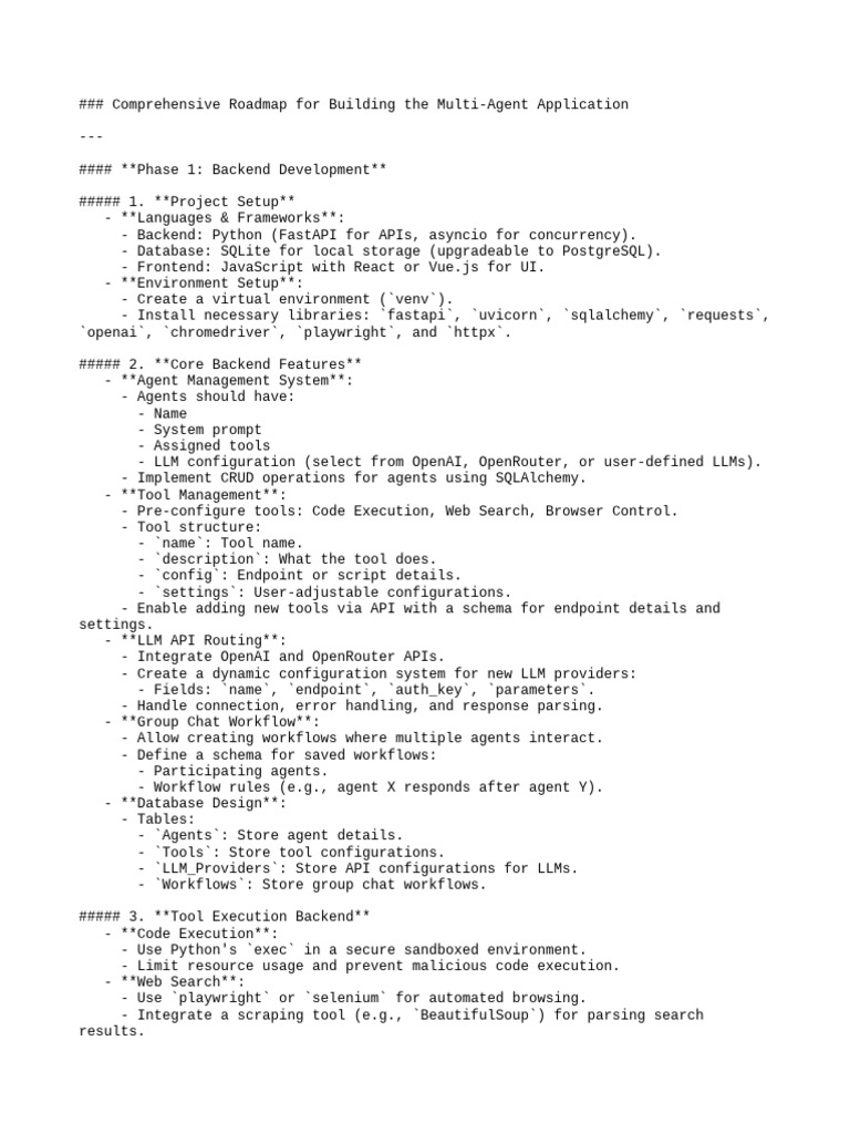 Multi Agent Application Roadmap | PDF | Databases | Python (Programming ...