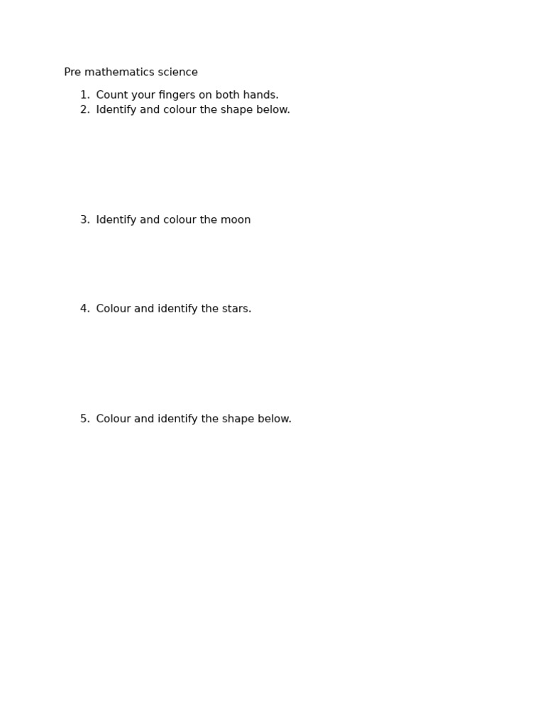 Fun Pre-Math Activities for Kids | PDF