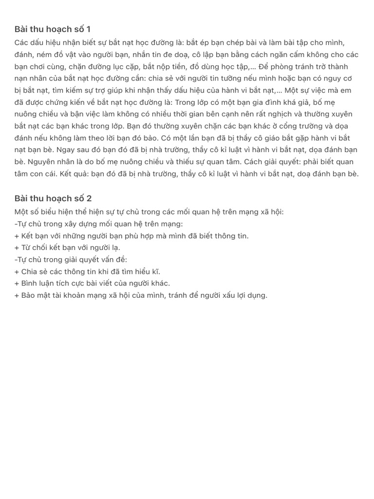 Bài thu hoạch số 1 | PDF