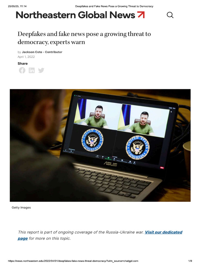 Deepfakes and Fake News Pose A Growing Threat To Democracy | PDF
