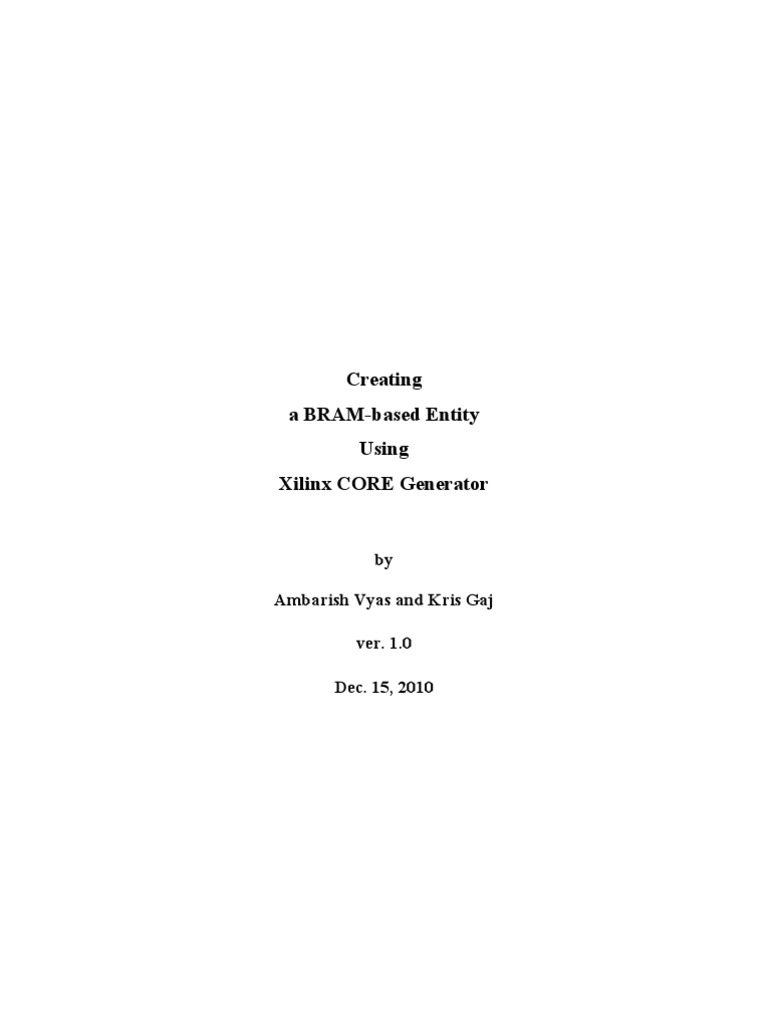 Creating a BRAM Entity Tutorial | PDF | Read Only Memory | Field ...