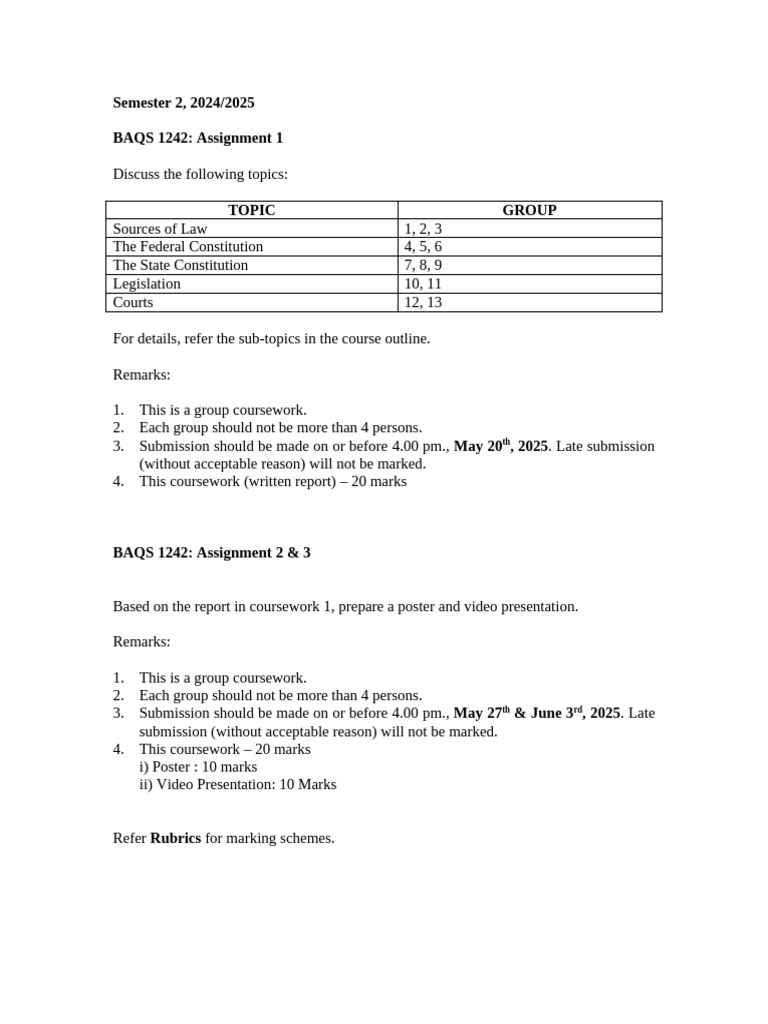 Assignments BAQS 1242 - 2024 - 25 | PDF