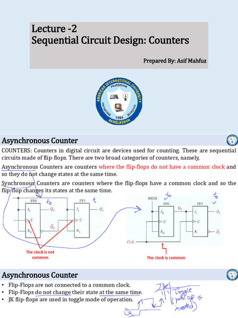 Asynchronous and Synchronous Counters | PDF | Electronic Design ...