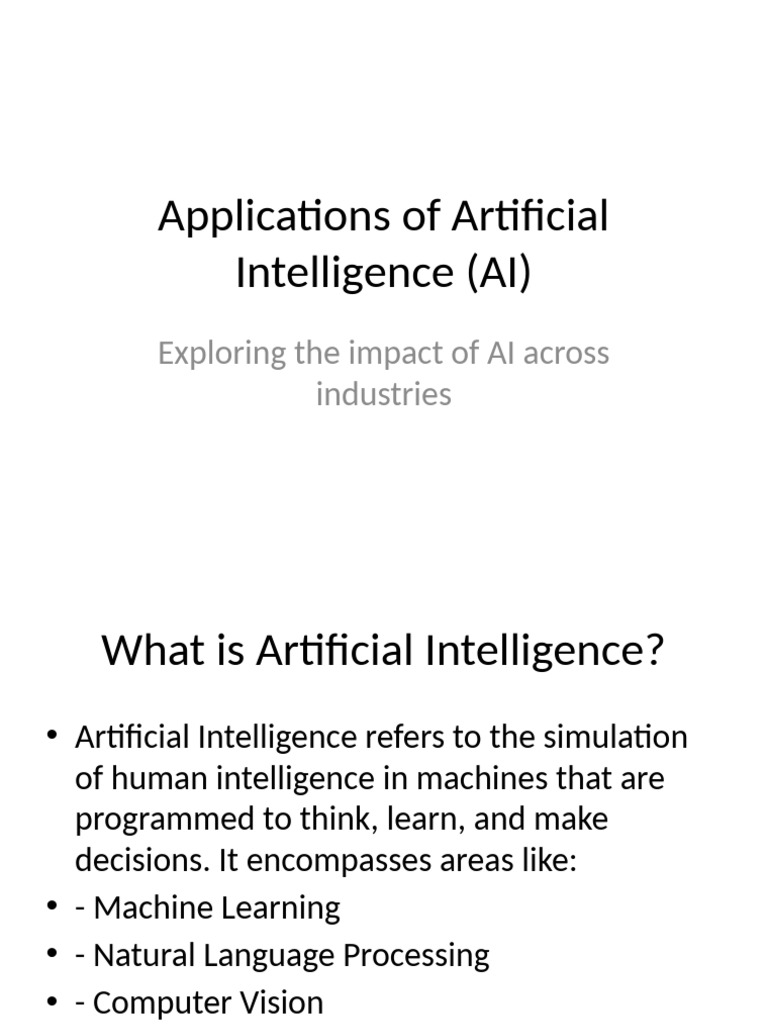 AI Applications Across Industries | PDF