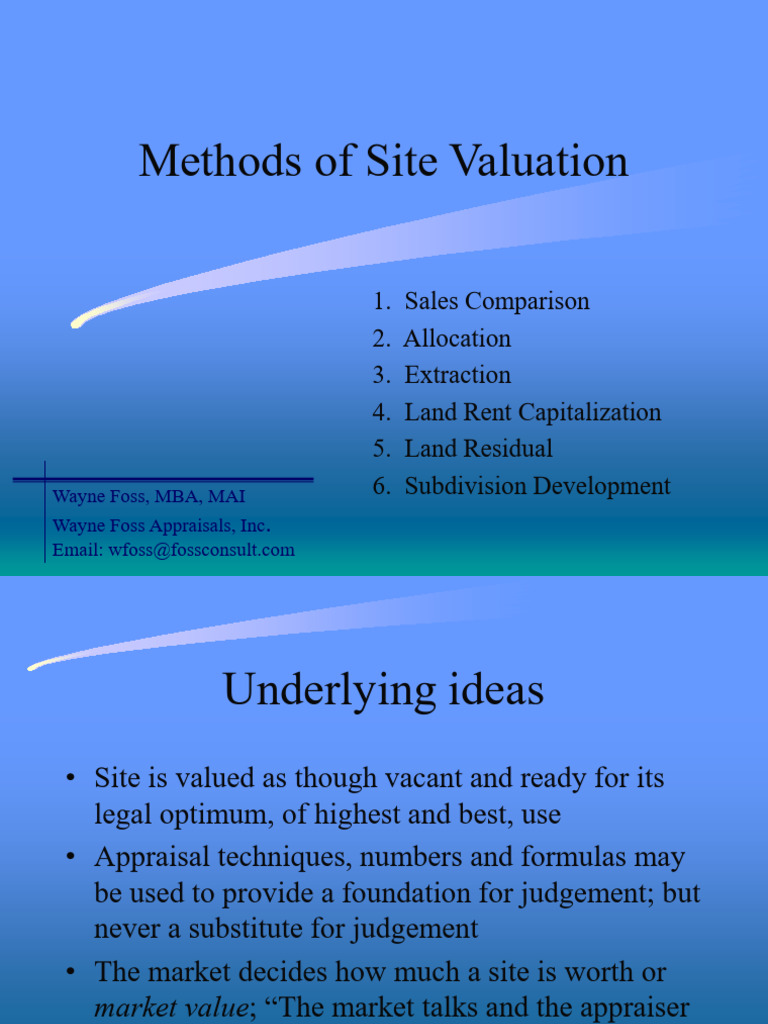 Site Valuation Methods Explained | PDF