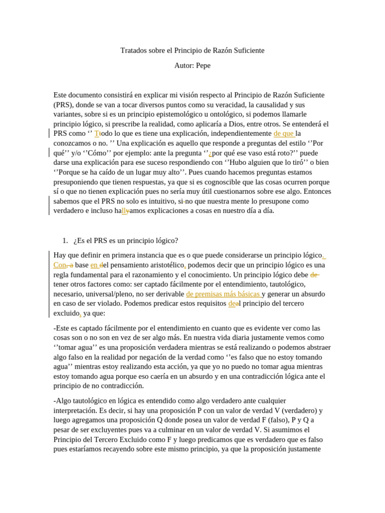 Análisis del Principio de Razón Suficiente | PDF | Verdad | Razón