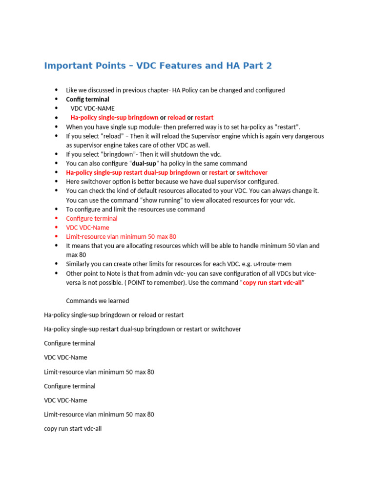 P11.+VDC+Features+and+HA+Policy +part+2 | PDF