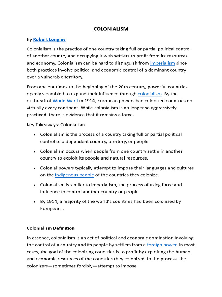 Understanding Colonialism and Its Impact | PDF | Colonialism | Imperialism
