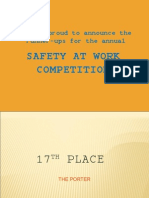 Safety at Work Competition: We Are Proud To Announce The Runner-Ups For The Annual