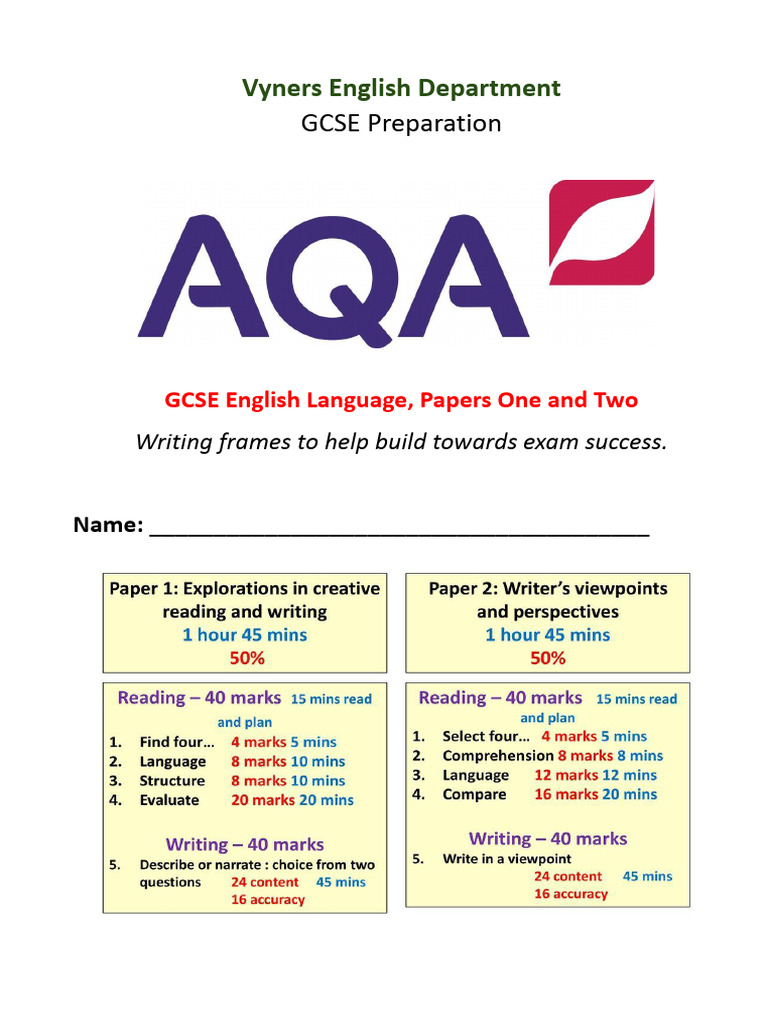 GCSE English Language Exam Guidance | PDF | Adverb | Adjective