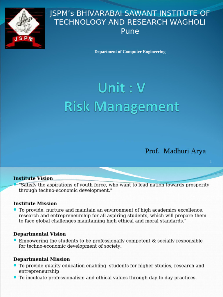 Unit 5 | PDF | Risk | Version Control