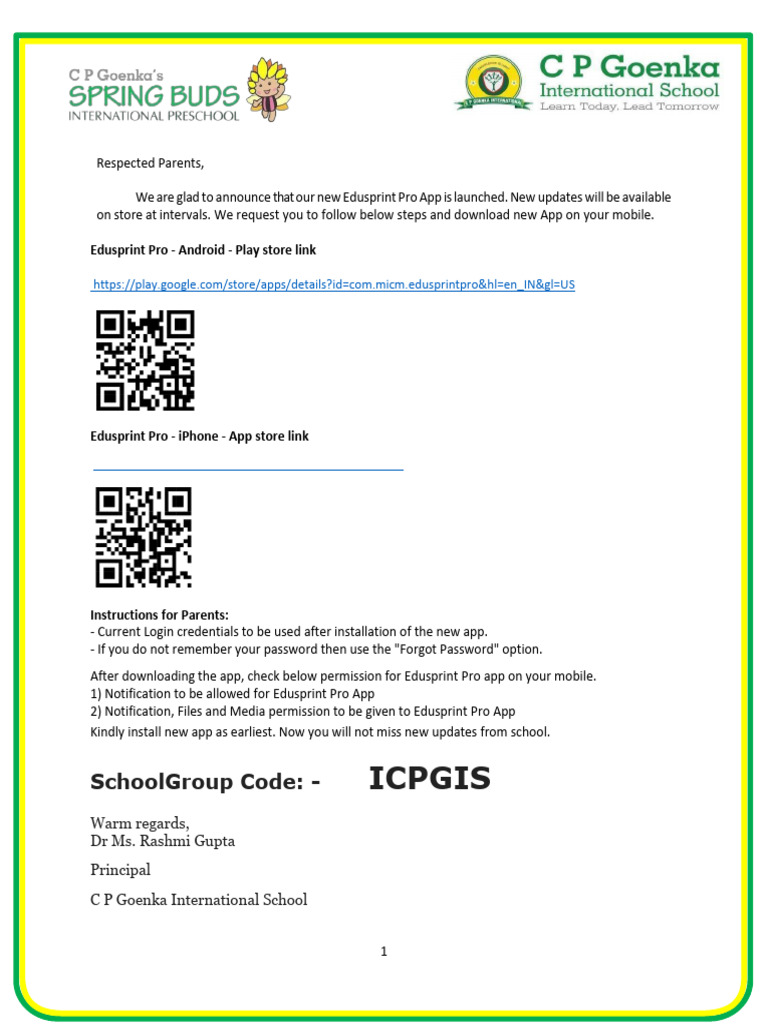Edusprint Pro App Launch Announcement | PDF