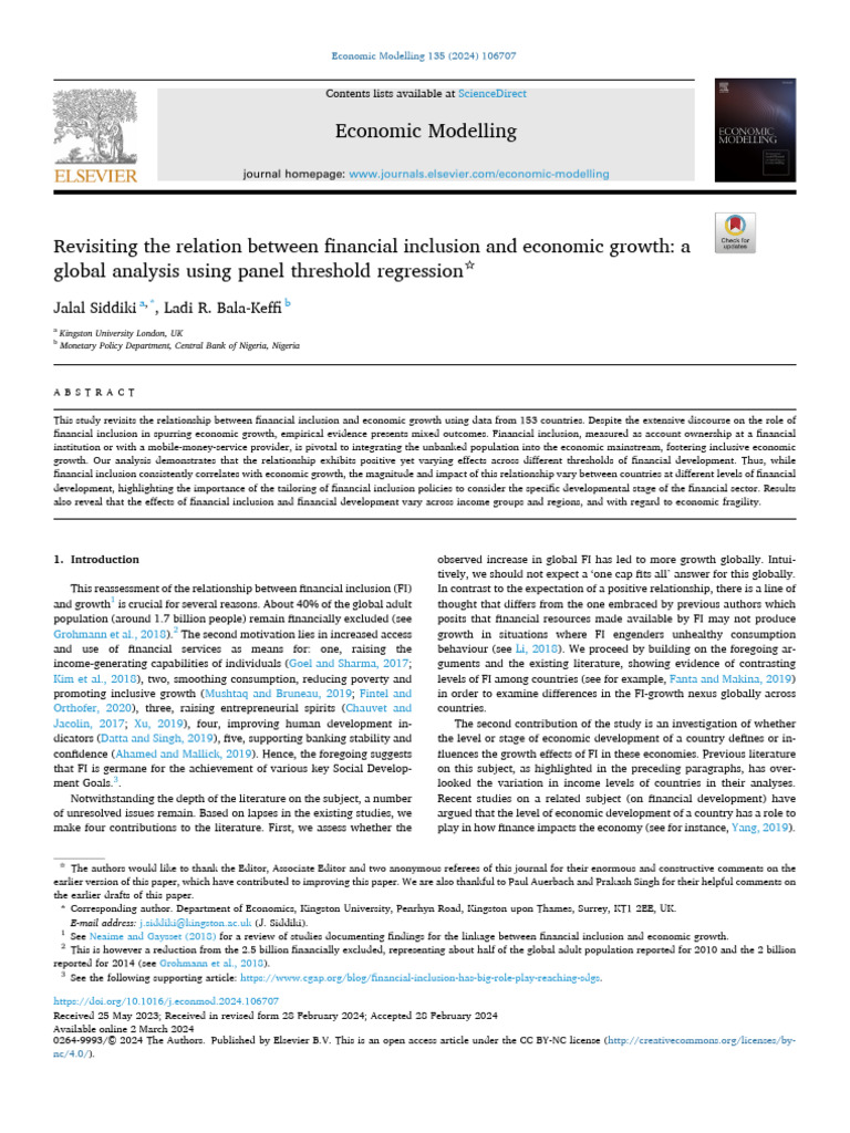 Revisiting The Relation Between Financial Inclusion and Economic Growth ...
