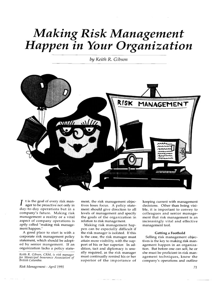 1991 Gibson Making Risk Management Happen | PDF