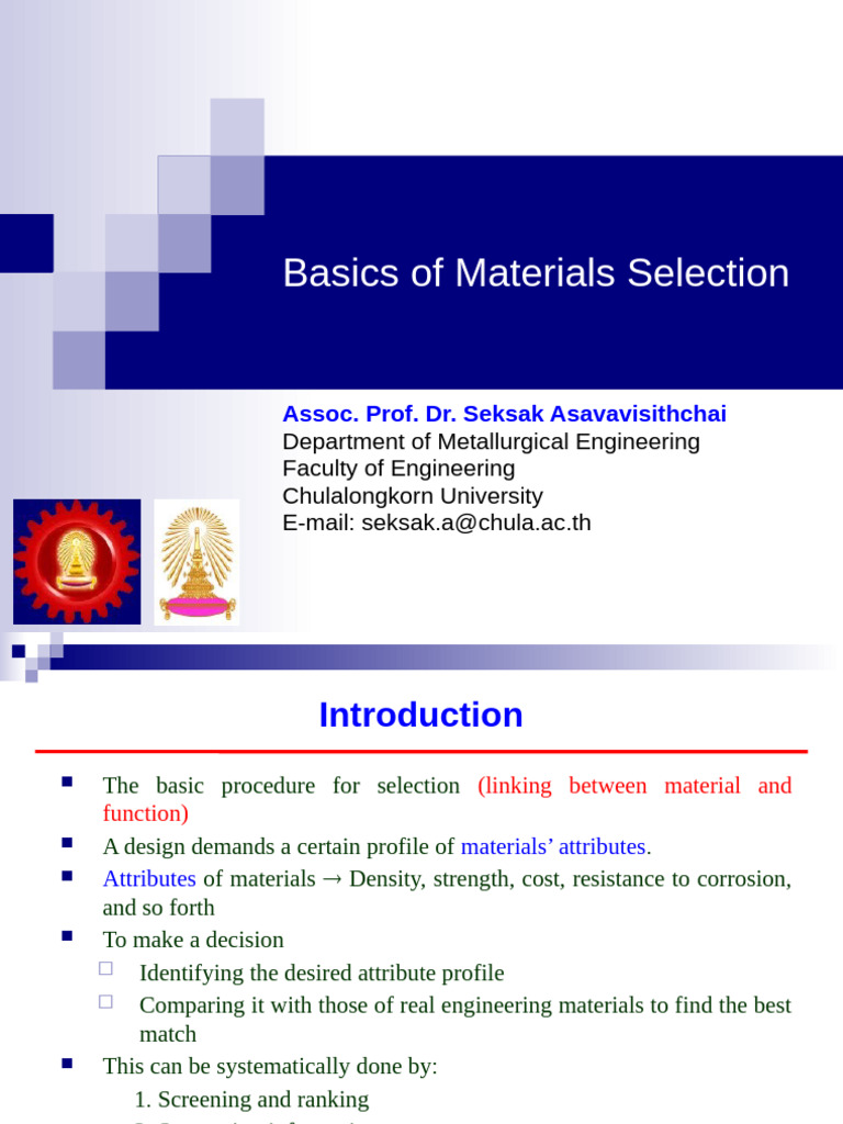 Chap5 Materials Selection The Basics-6310-16624284935656 | PDF | Beam ...