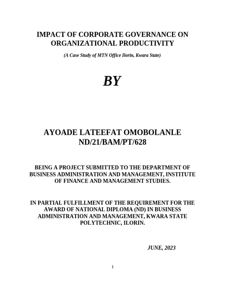 The Effect of Corporate Governance On Financial Reporting Quality | PDF ...