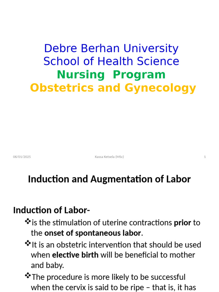 Induction and Augmentation of Labor Guide | PDF | Childbirth | Uterus