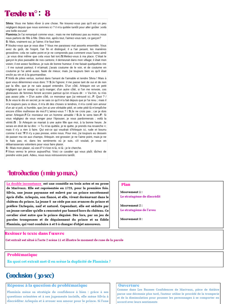 Duplicité et inconstance amoureuse dans Marivaux | PDF