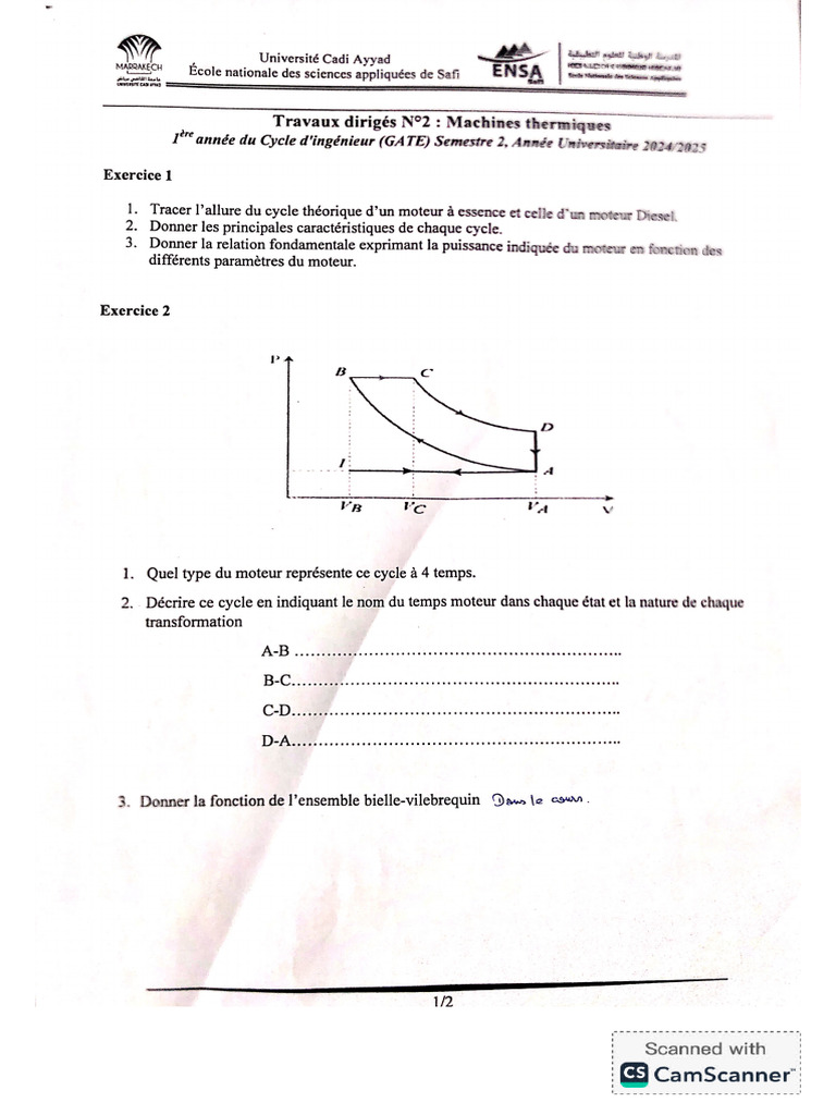 Td2 Machines Thermiques Avec Corr | PDF