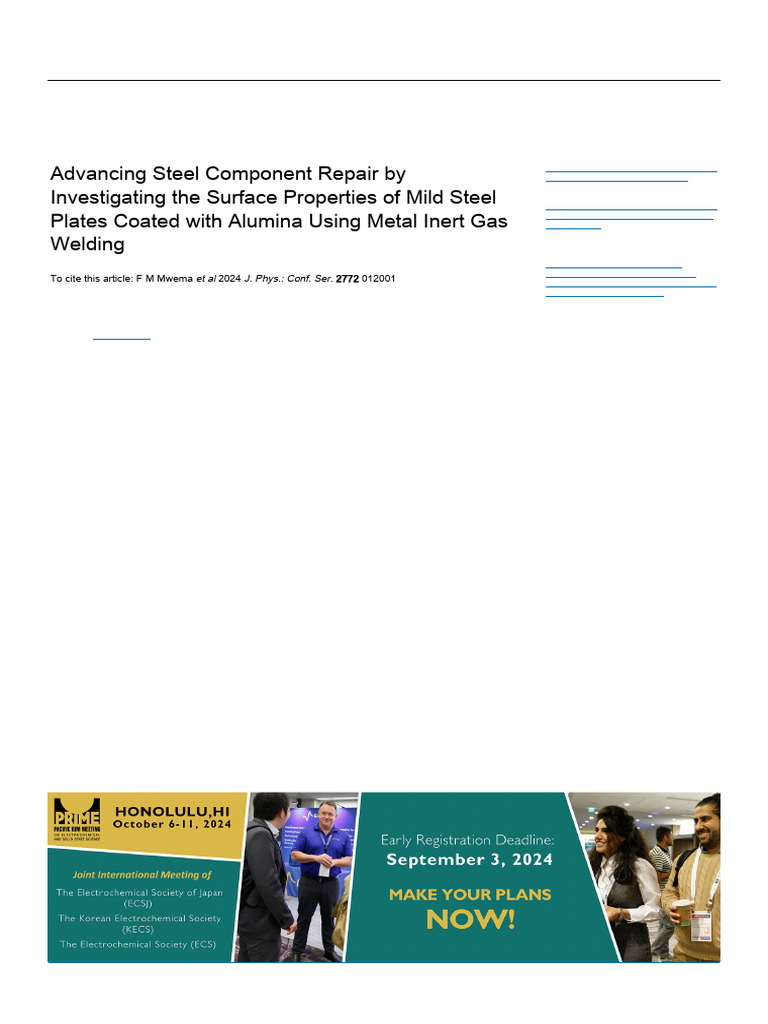 Advancing Steel Component Repair by Investigating The Surface ...