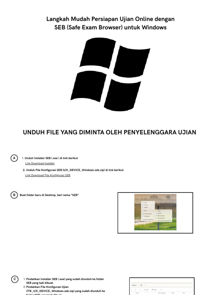 Persiapan Ujian Online dengan SEB | PDF