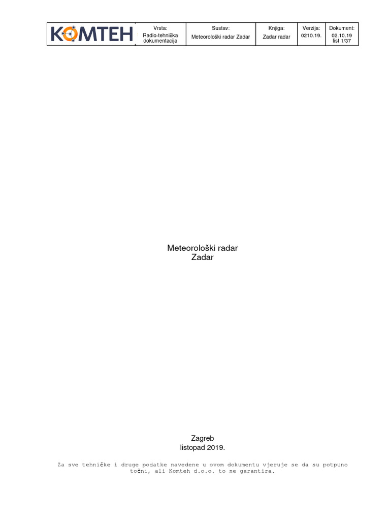 Zadar Radar V0210 | PDF