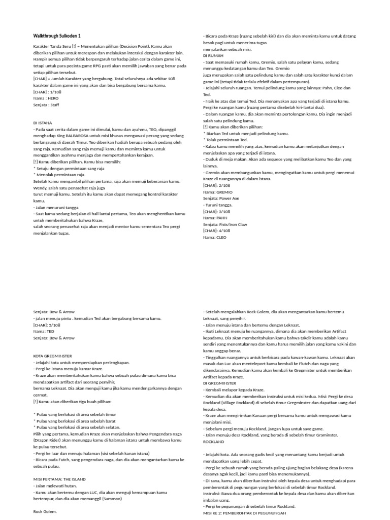 Panduan Lengkap Suikoden 1 PDF