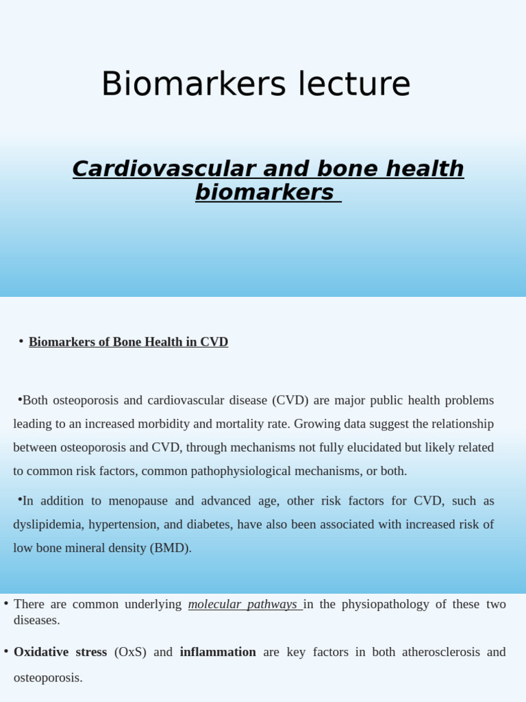 Cardiovascular and Bone Health Biomarkers | PDF | Bone | Osteoporosis