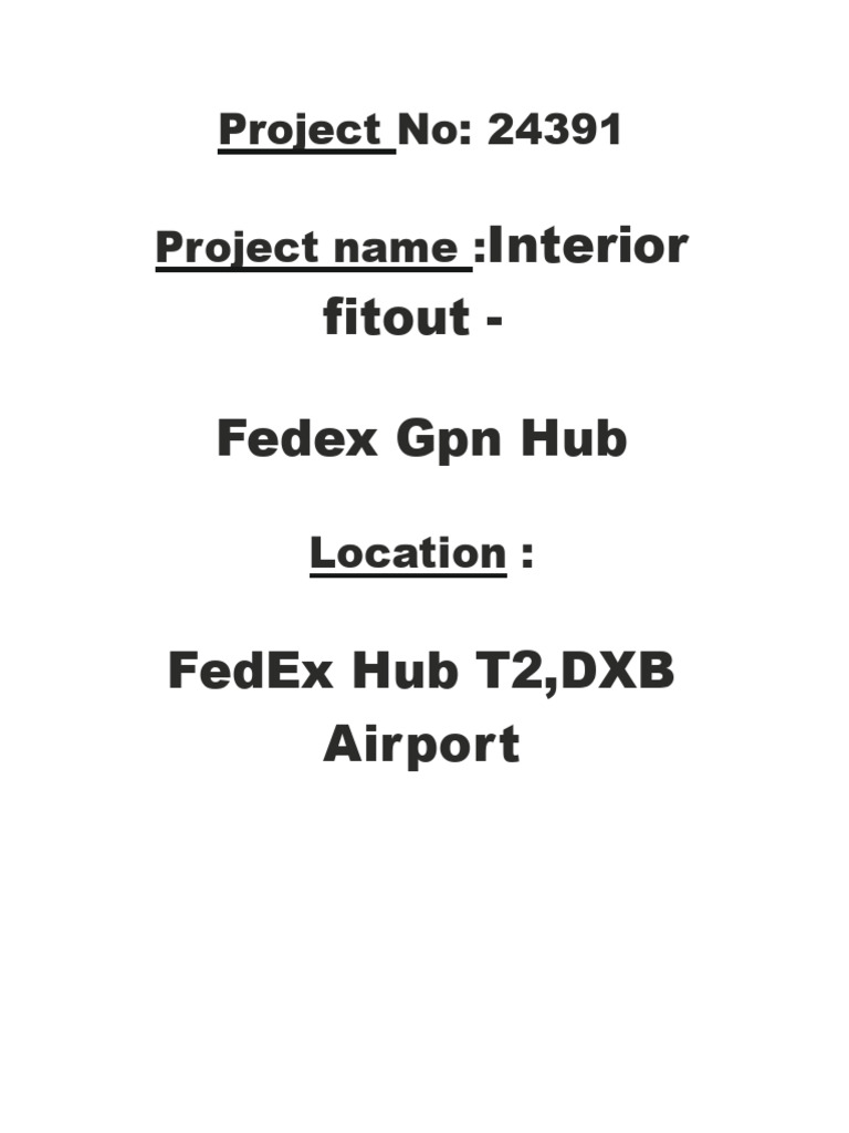 Project 24391 Report Fitout Fedex | PDF | Airport