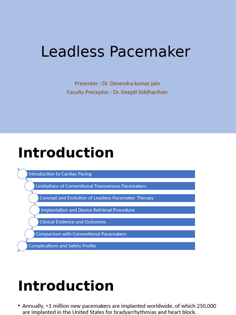 Leadless Pacemaker Overview and Insights | PDF | Artificial Cardiac ...