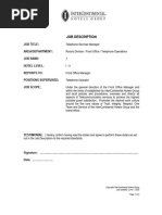 Bellman Job Description and Duties | PDF | Occupational Safety And ...