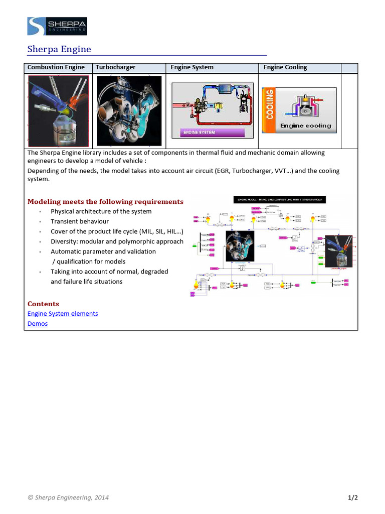 Sherpa Engine Modeling Components Guide | PDF