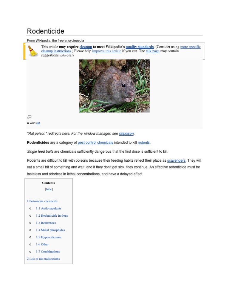 Rodenticide | PDF | Medical Specialties | Wellness